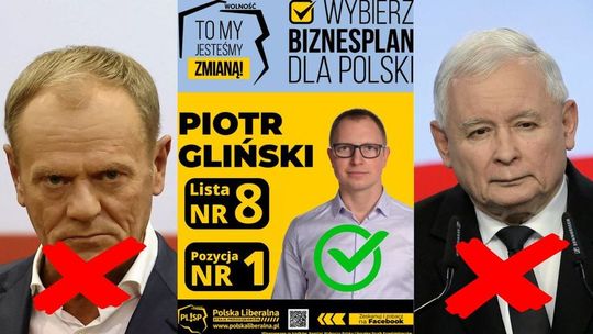 Wolność, Godność i Własność - tak się reklamuje Piotr Gliński