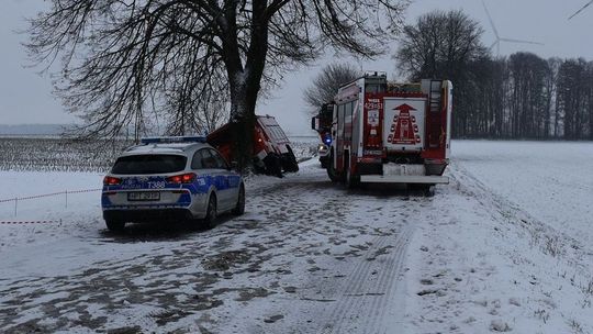 Wozem strażackim uderzyli w drzewo. Strażak był pijany