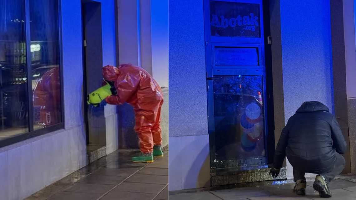 Kwasem zaatakowali wielokrotnie przychodnię. Policja do nich dotarła Kwasem zaatakowali wielokrotnie przychodnię. Policja do nich dotarła